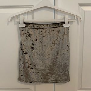 Forever 21 green crushed velvet bodycon skirt XS